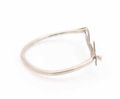 925 Sterling Silver  Shiny Smooth Ayden Name Hook Bangle Bracelet  BT6549