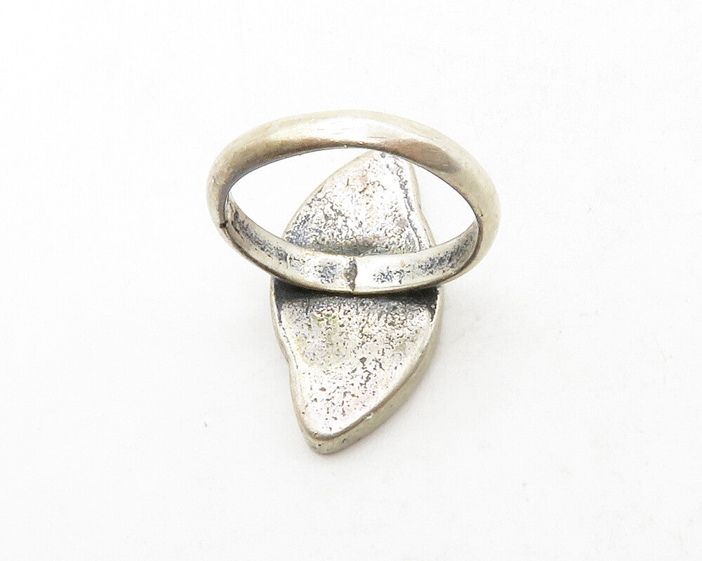SOUTHWESTERN 925 Silver Vintage Crushed Turquoise Band Ring Sz 4 RG13507