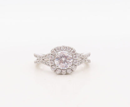 925 Sterling Silver Vintage Ring Designer Round Cutout CZ Inlay  Sz 7  RG30937