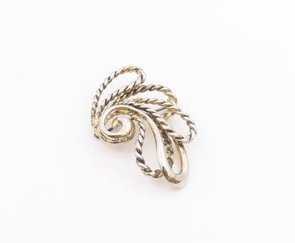 NAPIER 925 Sterling Silver  Vintage Shiny Rope Twist Swirl Brooch Pin  BP5511