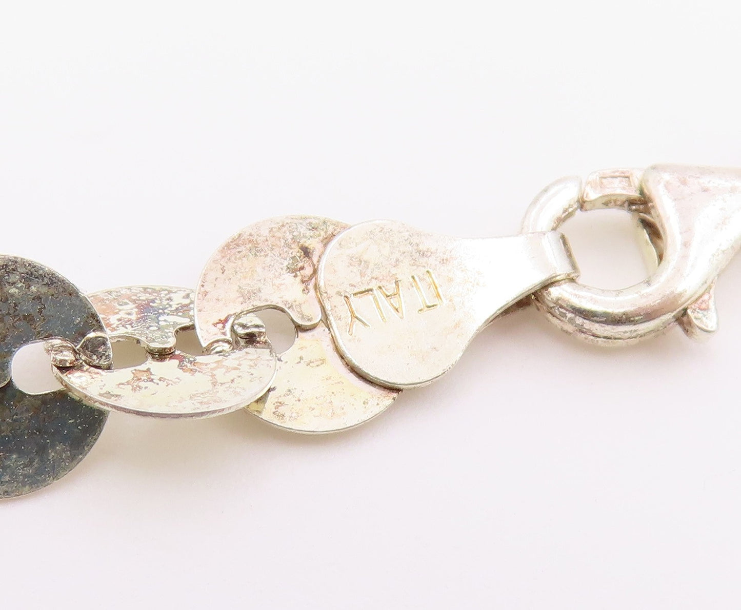 925 Sterling Silver Vintage Necklace MILOR Classic Disc Statement Chain  NE4894