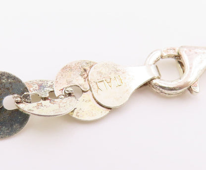 925 Sterling Silver Vintage Necklace MILOR Classic Disc Statement Chain  NE4894