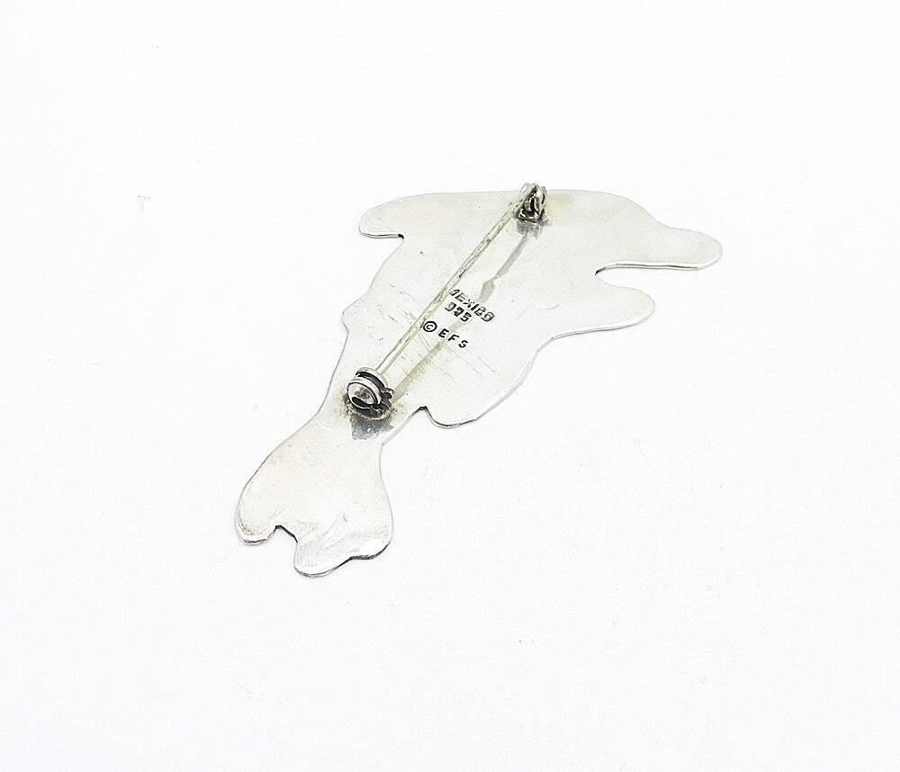 EFS MEXICO 925 Sterling Silver  Vintage Mom & Baby Dolphin Brooch Pin  BP1251