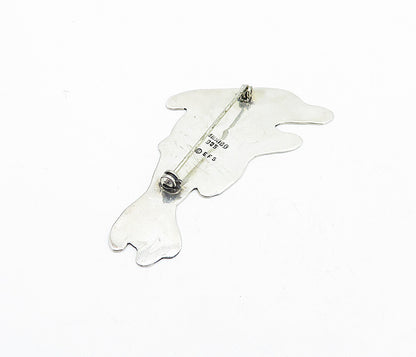 EFS MEXICO 925 Sterling Silver  Vintage Mom & Baby Dolphin Brooch Pin  BP1251