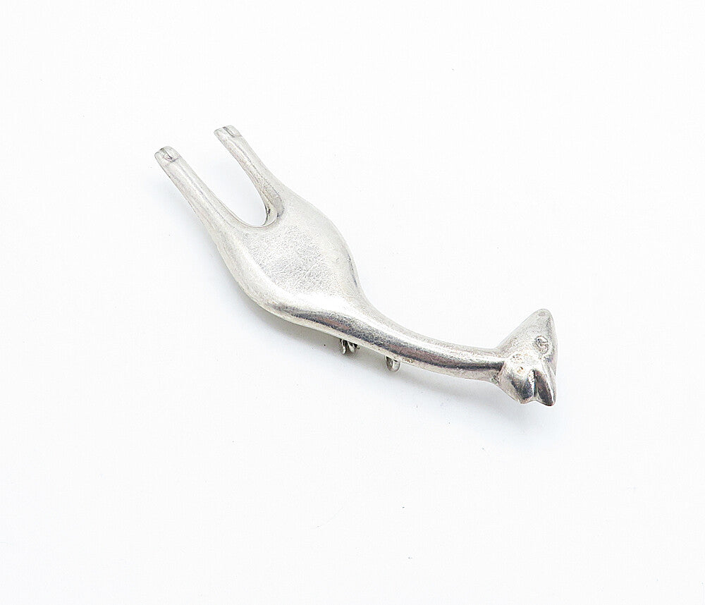 925 Sterling Silver  Vintage Smooth Hollow Giraffe Animal Brooch Pin  BP2121