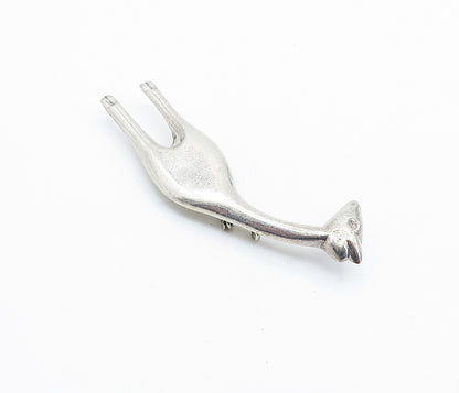 925 Sterling Silver  Vintage Smooth Hollow Giraffe Animal Brooch Pin  BP2121