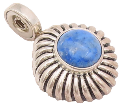 925 Sterling Silver Vintage Pendant ESPO SIG Turquoise Etched Thick Rope PT22790