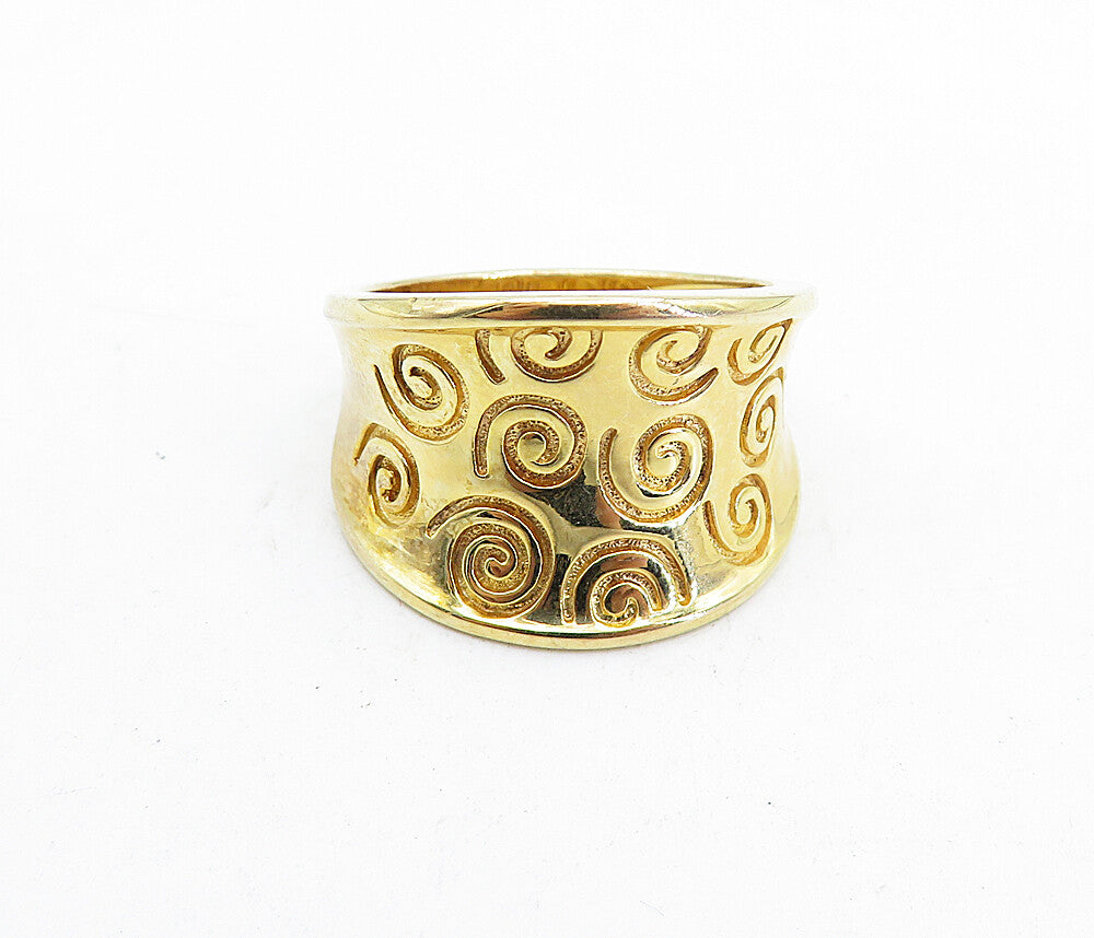 ROSS SIMON 925 Silver  Gold Plated Spiral Concave Band Ring Sz 10  RG5800