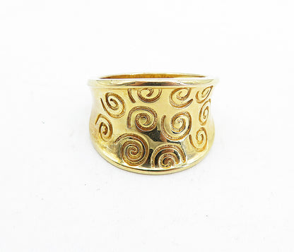 ROSS SIMON 925 Silver  Gold Plated Spiral Concave Band Ring Sz 10  RG5800