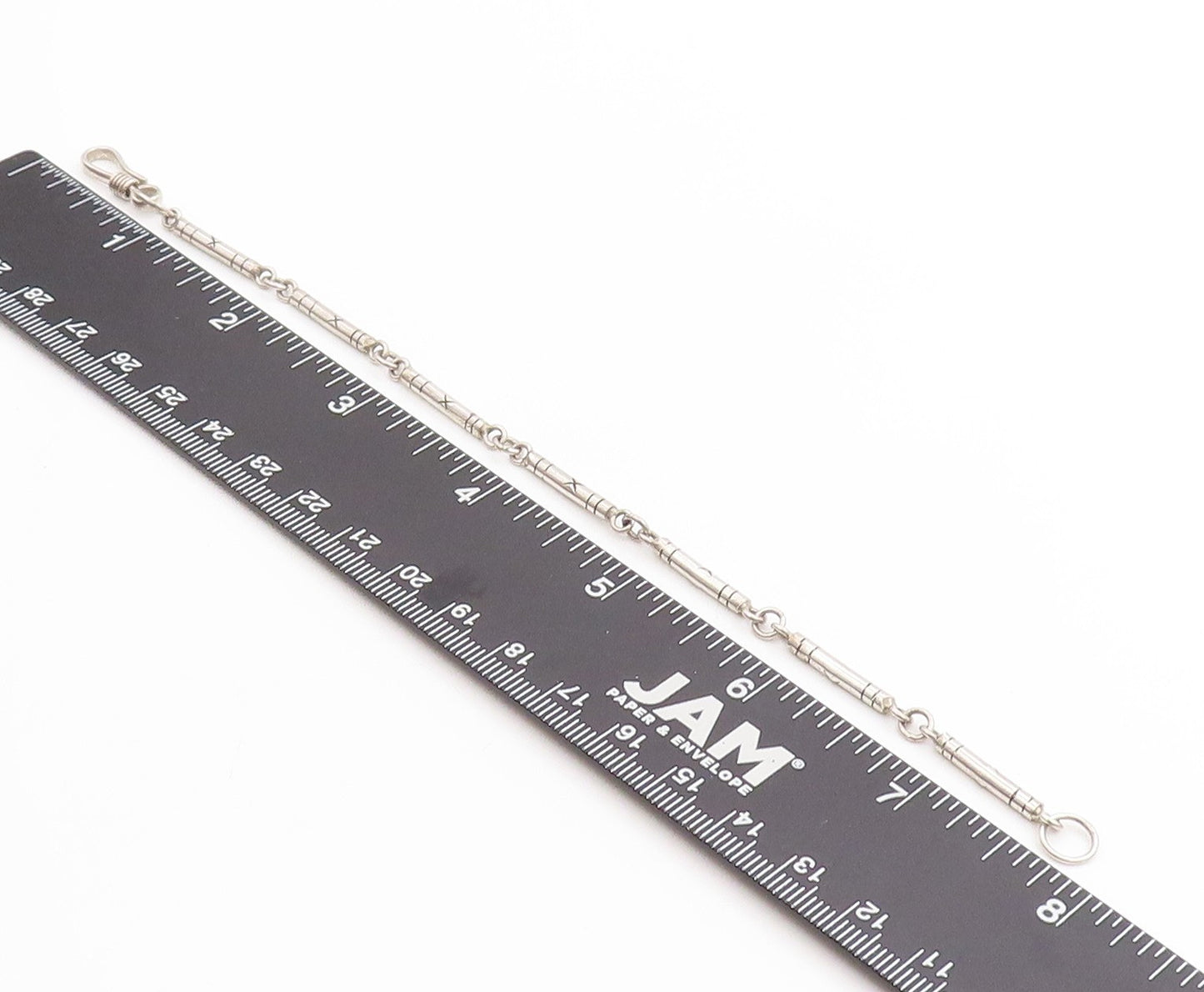 925 Sterling Silver Vintage Bracelet Engraved Geometric X Detail Chain BT11405