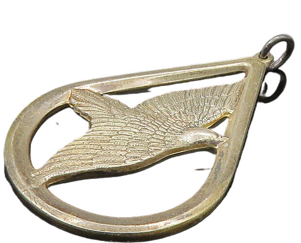 WALLACE 925 Silver  Vintage Peace On Earth Good Will Dove Pendant  PT18930