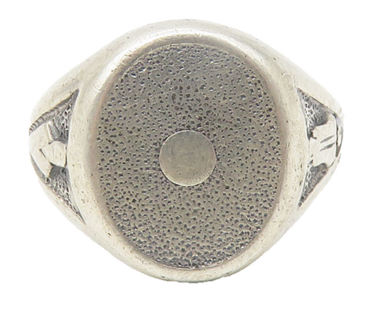 925 Sterling Silver  Vintage Bell Arrow Detail Dome Band Ring Sz 8  RG10796
