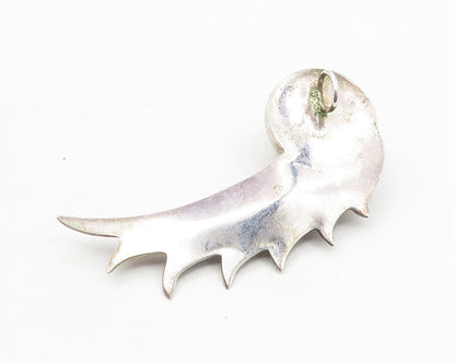 925 Sterling Silver  Vintage Dark Tone Hollow Wing Dome Design Pendant  PT8028