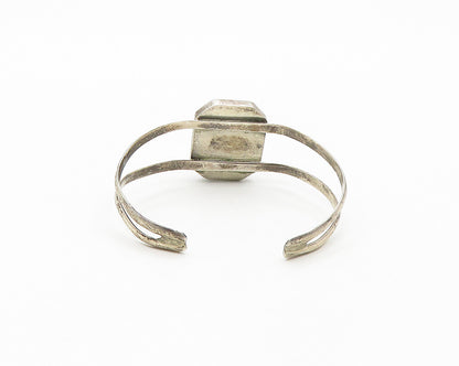 925 Sterling Silver  Vintage Dichroic Glass Split Shank Cuff Bracelet  BT7078