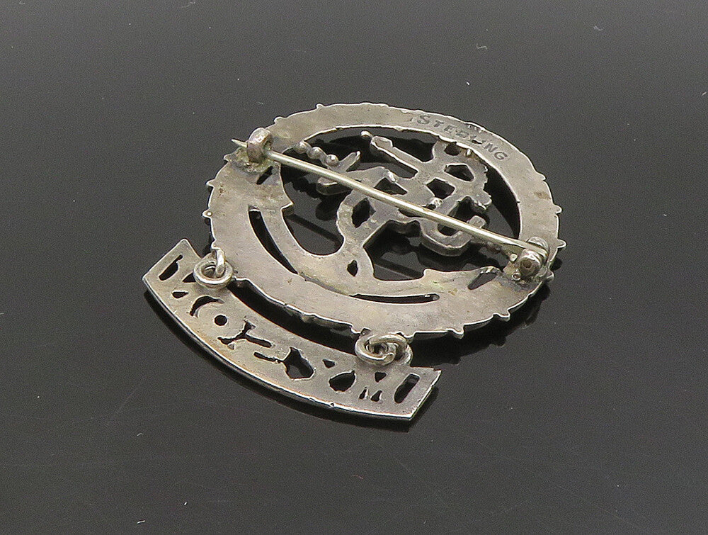 925 Sterling Silver  Vintage United States Navy My Son Brooch Pin  BP9281