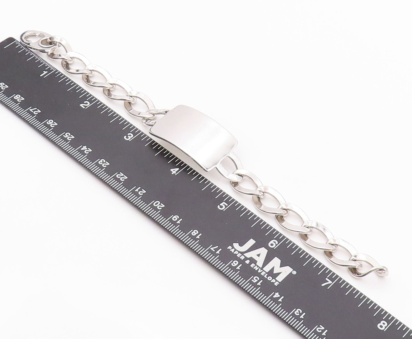 925 Sterling Silver Vintage Bracelet NAPIER Rectangle Plate Curb Links  BT11097