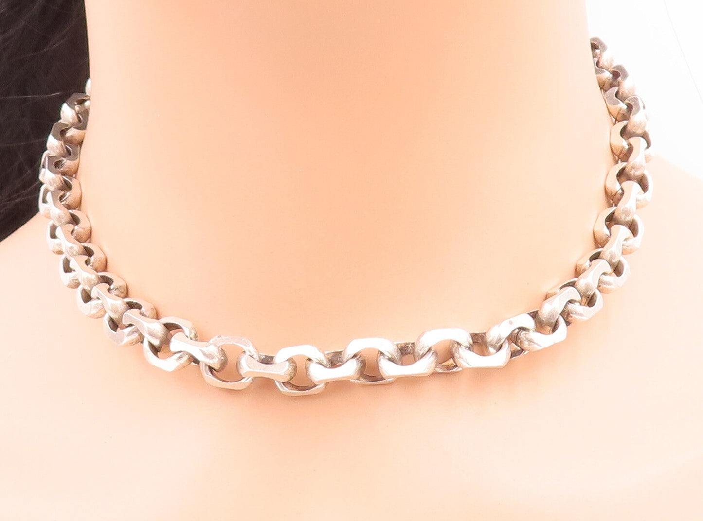 925 Sterling Silver Vintage Necklace STEPHEN DWECK Designer Cubical Rings NE4258