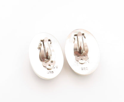 925 Sterling Silver Vintage Earrings MEXICO Modernist Dried Flowers  EG13583