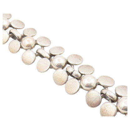 925 Sterling Silver Vintage Bracelet MEXICO Modernist Geometric Link  BT12202