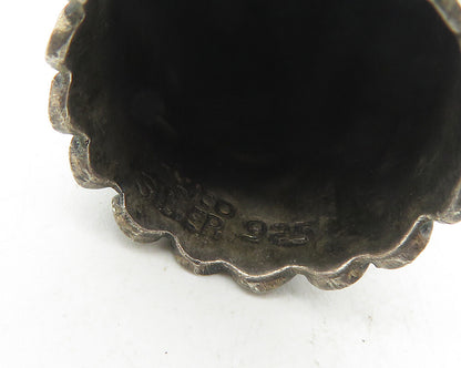 MEXICO 925 Sterling Silver  Vintage Floral Leaf Vine Sewing Thimble  TR1743