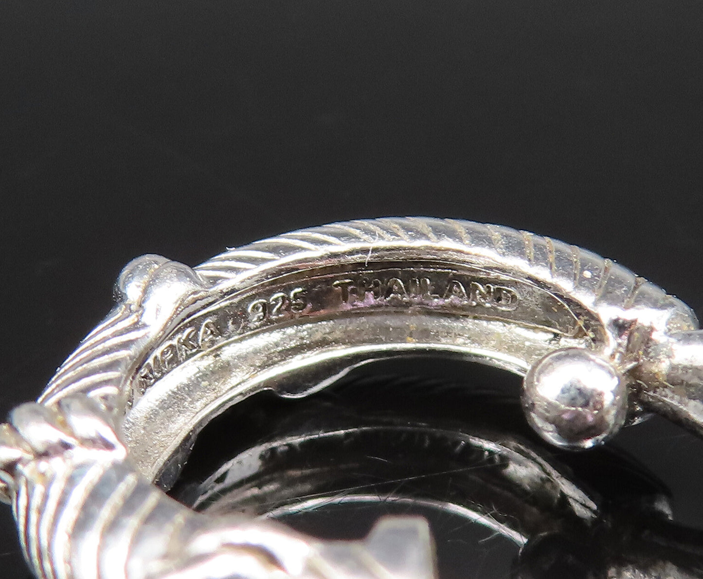 JUDITH RIPKA 925 Silver  Vintage Two Tone Wrapped Single Lot Earrings  EG11963