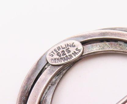 HERMANN SIERSBOL DENMARK 925 Silver  Vintage Open Circle Brooch Pin  BP6536