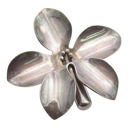 925 Sterling Silver Vintage Brooch Pin DENMARK Abstract Floral Petal  BP12464