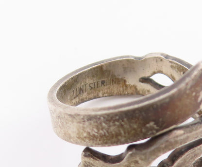925 Sterling Silver Vintage Ring Cobra Head Cutout Bypass Design  Sz 7  RG33430