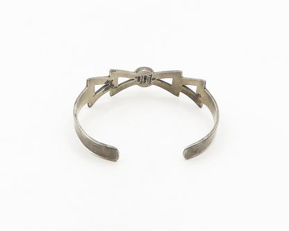 MEXICO 925 Sterling Silver  Vintage Dark Tone Bow Motif Chain Bracelet  BT7611