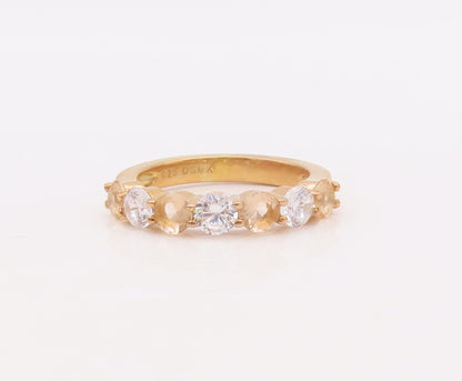 925 Sterling Silver Vintage Ring Gold Plated Stackable CZ Bands  Sz 7  RG29926