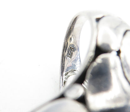 925 Sterling Silver  Vintage Dark Tone Oval Dome Cocktail Ring Sz 6  RG6105
