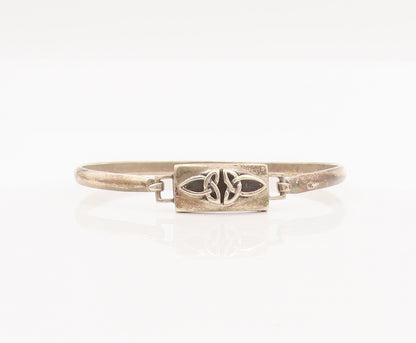 925 Sterling Silver Vintage Bracelet Minimalist Celtic Carved Bangle  BT10418