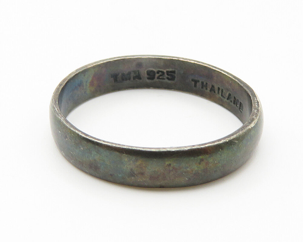 925 Sterling Silver  Vintage Oxidized Love Stamped Band Ring Sz 8  RG11404