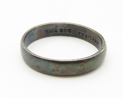 925 Sterling Silver  Vintage Oxidized Love Stamped Band Ring Sz 8  RG11404