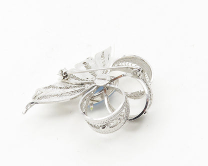 ALICE CAVINESS 925 Sterling Silver  Blue Agate Filigree Brooch Pin  BP3769