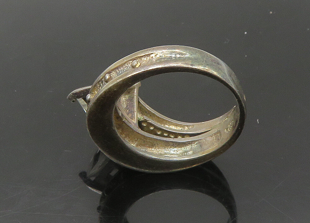 DAVID SIGAL 925 Silver  Vintage Topaz Dark Tone Bypass Ring Sz 6  RG22416
