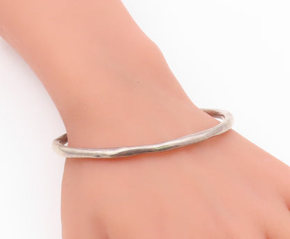 GB ENGLAND 925 Silver  Vintage Minimalist Hammered Bangle Bracelet  BT9309
