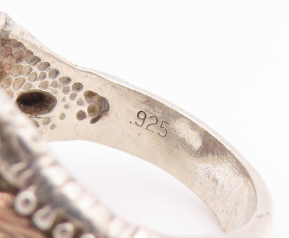 14k Gold & 925 Sterling Silver Vintage Ring Flying Eagle Band  Sz 10  RG35901