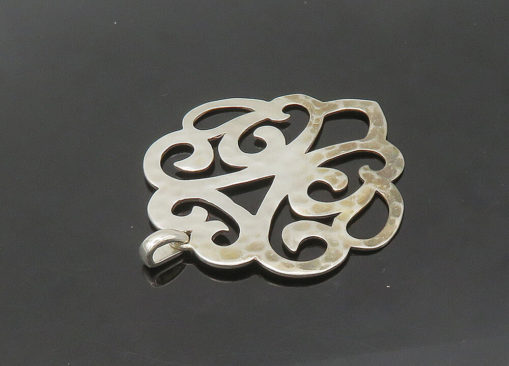 SILPADA 925 Sterling Silver  Vintage Shiny Hammered Open Swirl Pendant PT17187
