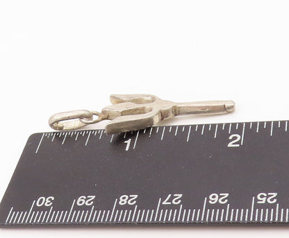 925 Sterling Silver Vintage Pendant Solid Cutout Pointed Devil weapon  PT24328