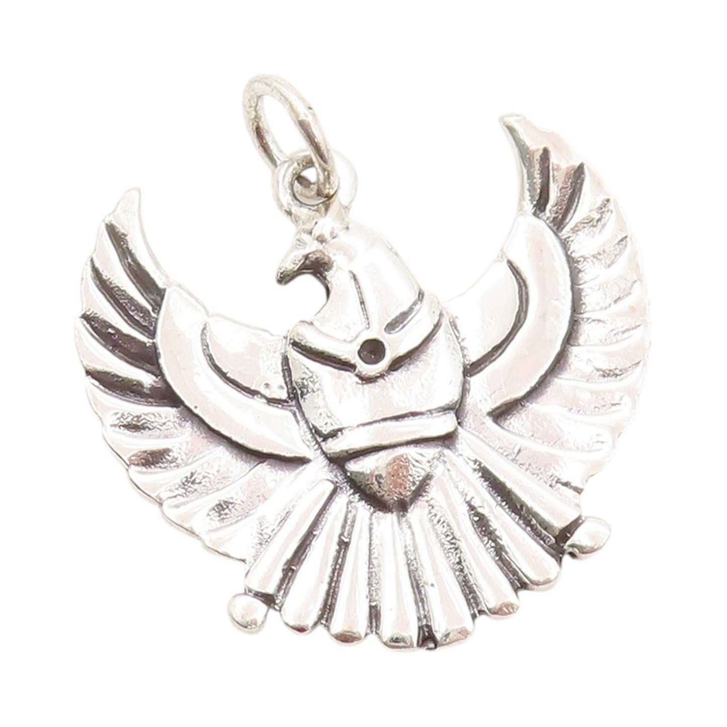 925 Sterling Silver Vintage Pendant Flying Carved US Eagle  PT24180