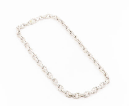 18k Gold & 925 Sterling Silver Vintage Necklace JUDITH RIPKA CZ Chain  NE4852