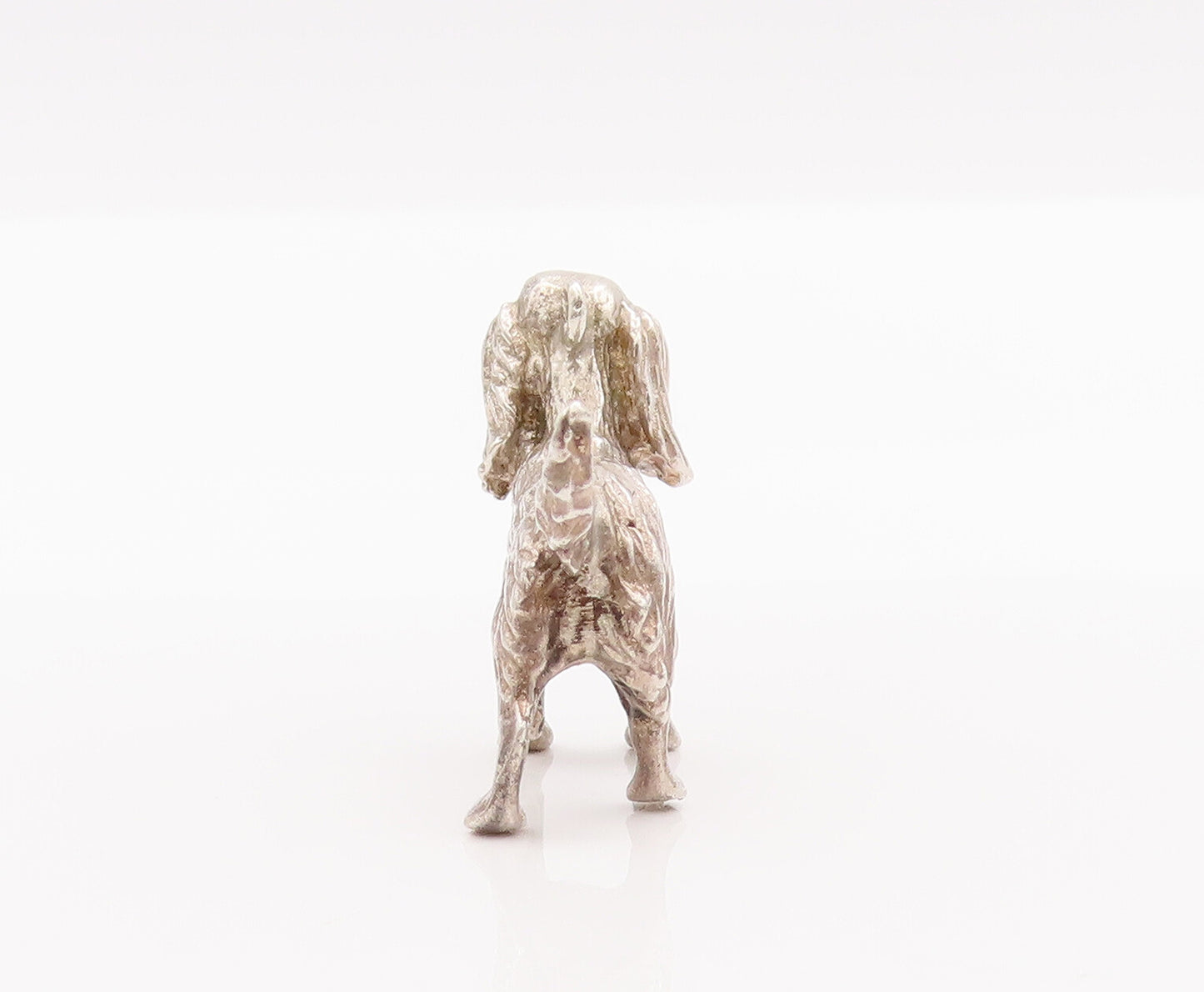 925 Sterling Silver Vintage Pendant Mini 3D Carved Walking Hairy Dog  PT23025
