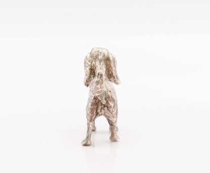 925 Sterling Silver Vintage Pendant Mini 3D Carved Walking Hairy Dog  PT23025