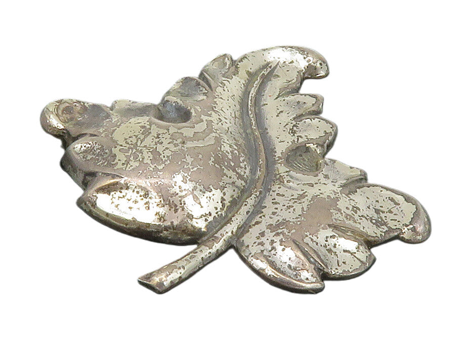 925 Sterling Silver  Vintage Shiny Floral Leaf Motif Brooch Pin  BP5246