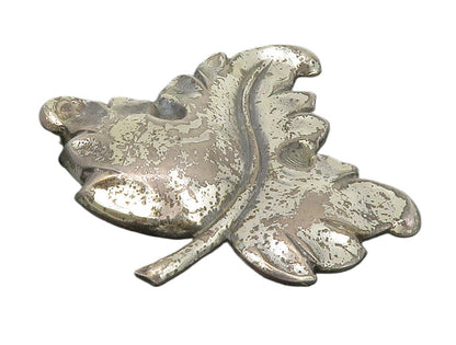 925 Sterling Silver  Vintage Shiny Floral Leaf Motif Brooch Pin  BP5246