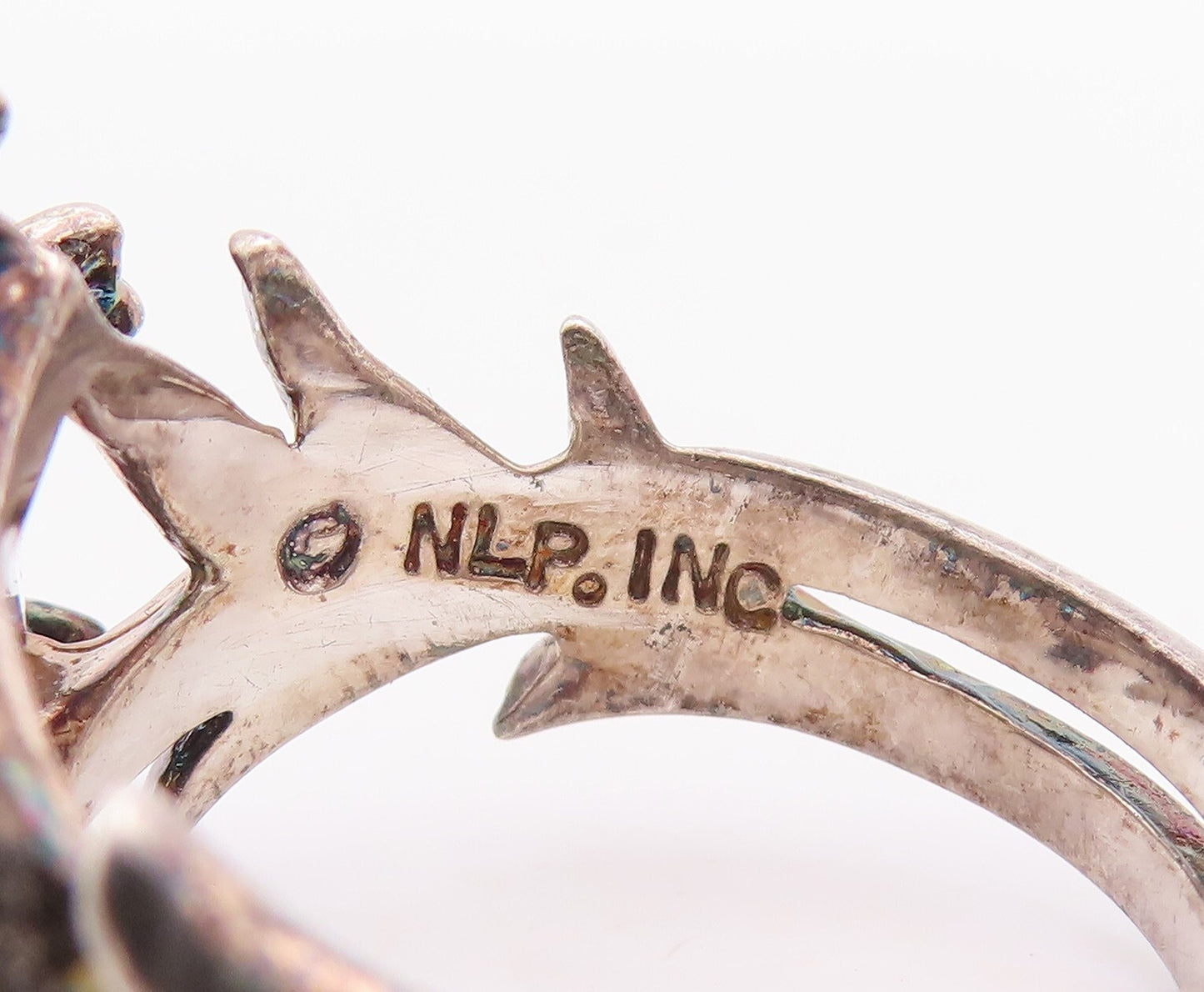 925 Sterling Silver Vintage Ring TNC NLP Solid Cutout Flower  Sz 9 RG28943