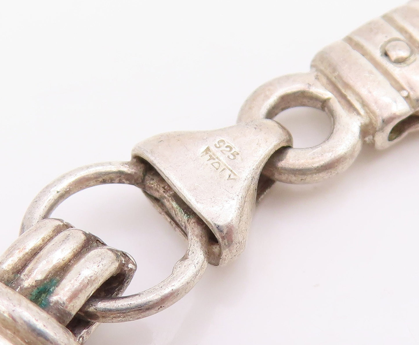 925 Sterling Silver Vintage Necklace Chunky Wrapped Barrel Link Chain  NE4720