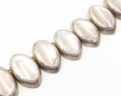 925 Sterling Silver  Vintage Dark Tone Concave Dome Chain Necklace  NE2817