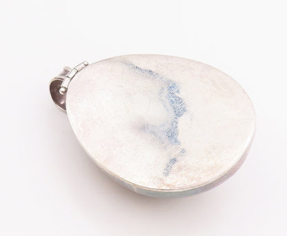 925 Sterling Silver Vintage Pendant Large Domed Bug Shape Gemstone  PT22859